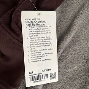 Lululemon scuba oversized half zip hoodie